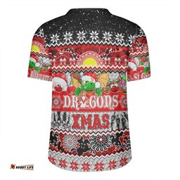 St. George Illawarra Dragons Christmas Aboriginal Custom V-Neck Rugby Jerseys - Indigenous Knitted Ugly Xmas Style V-Neck Rugby Jerseys