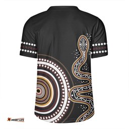 Australia Rainbow Serpent Aboriginal Custom V-Neck Rugby Jerseys - Dreamtime Mother of Life Black V-Neck Rugby Jerseys