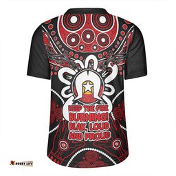 Australia V-Neck Rugby Jerseys Naidoc Week Aboriginal Inspired Dot Art Painting And Aussie Lizard