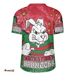 South Sydney Rabbitohs V-Neck Rugby Jerseys - Team With Dot And Star Patterns For Tough Fan V-Neck Rugby Jerseys
