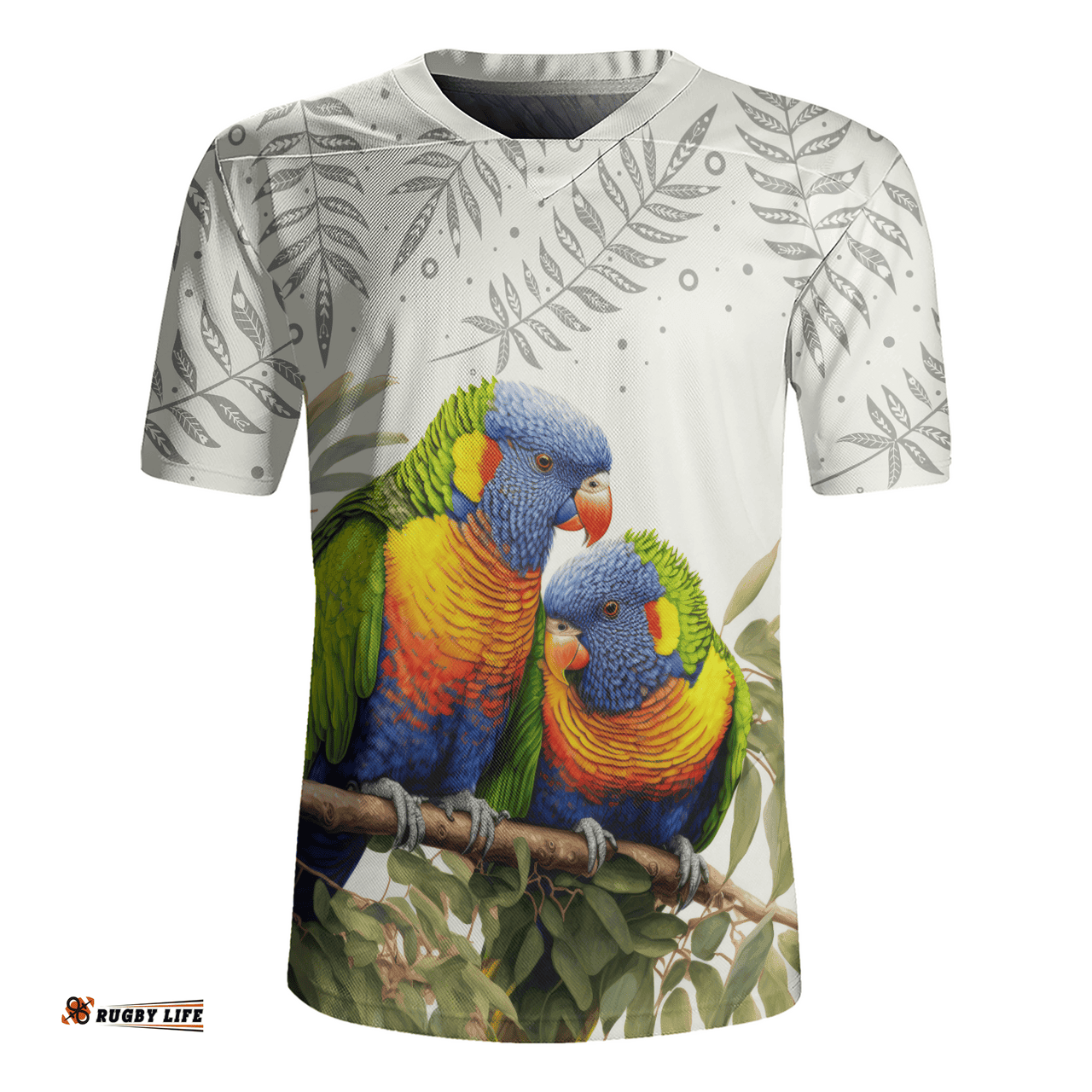 Australia V-Neck Rugby Jerseys Australia Rainbow Lorikeets Birds Art Inspired