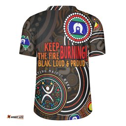 Australia V-Neck Rugby Jerseys Naidoc Week Keep The Fire Burning Aboriginal Dot Art