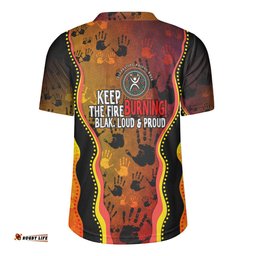 Australia V-Neck Rugby Jerseys Naidoc Hand Rock Art Indigenous Golden Style