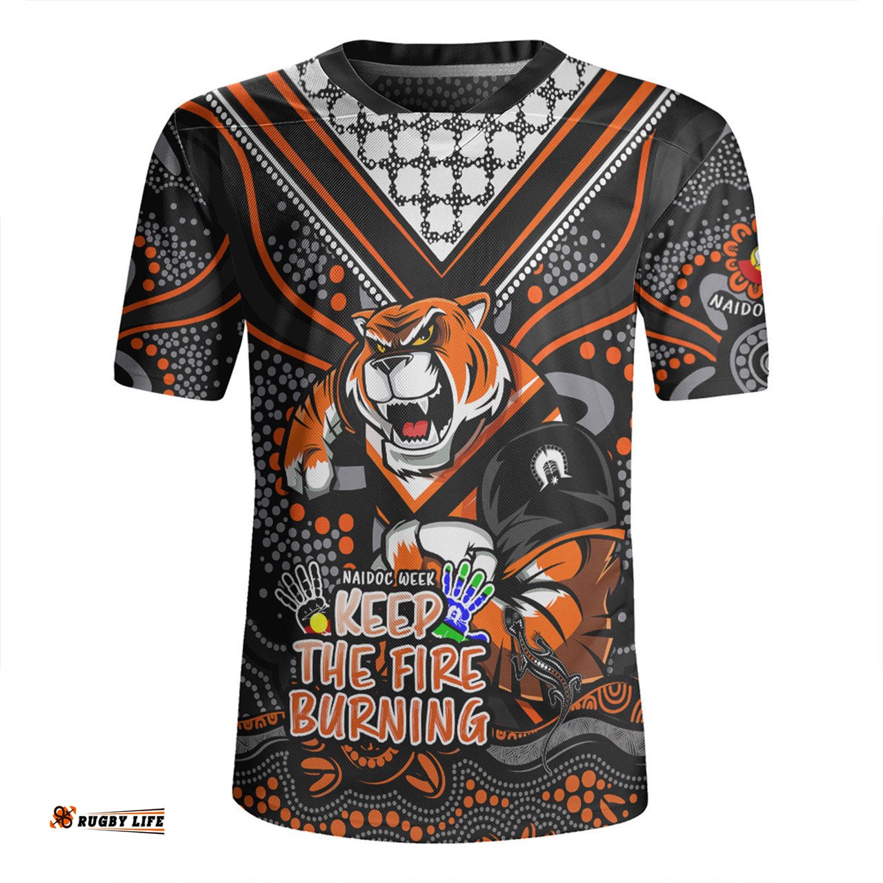 Wests Tigers V-Neck Rugby Jerseys Aboriginal Inspired Naidoc Week Custom For Die Hard Fan Supporters