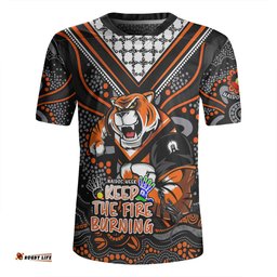Wests Tigers V-Neck Rugby Jerseys Aboriginal Inspired Naidoc Week Custom For Die Hard Fan Supporters