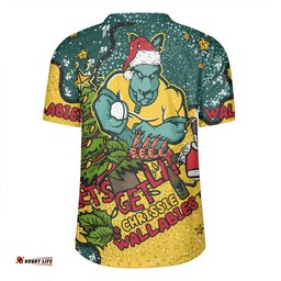 Australia Wallabies Christmas Custom V-Neck Rugby Jerseys - Let's Get Lit Chrisse Pressie V-Neck Rugby Jerseys