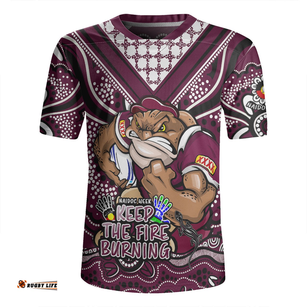 Queensland Maroons V-Neck Rugby Jerseys Aboriginal Inspired Naidoc Week Custom For Die Hard Fan Supporters