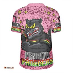 Penrith Panthers Custom V-Neck Rugby Jerseys - Team With Dot And Star Patterns For Tough Fan V-Neck Rugby Jerseys