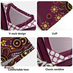 Brisbane Broncos V-Neck Rugby Jerseys - Custom Maroon Bronxnation Blooded Aboriginal Inspired