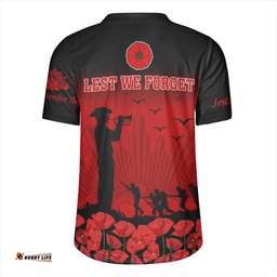 Australia V-Neck Rugby Jerseys Lest We Forget Red Poppies Special Style