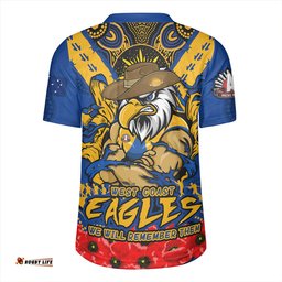 West Coast Eagles V-Neck Rugby Jerseys Ripped Legacy Of The Game The ANZAC Spirit Lives On
