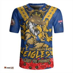 West Coast Eagles V-Neck Rugby Jerseys Ripped Legacy Of The Game The ANZAC Spirit Lives On