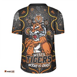 Wests Tigers V-Neck Rugby Jerseys Aboriginal Pattern Inspired Victory Is Ours