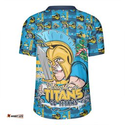 Gold Coast Titans V-Neck Rugby Jerseys Merry Ugly Christmas Comic Style