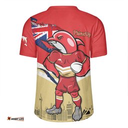 Redcliffe Dolphins V-Neck Rugby Jerseys Custom For Die Hard Fan Australia Flag Scratch Style