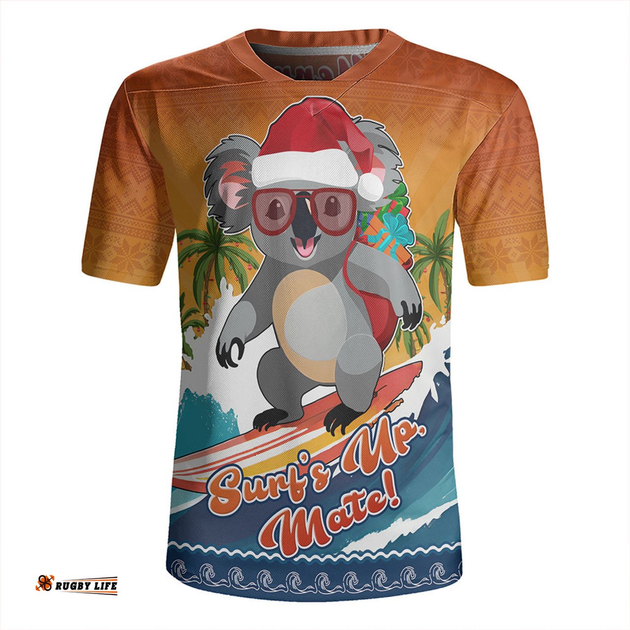 Australia Merry Christmas Surf's Up, Mate Koala Rugby Jersey