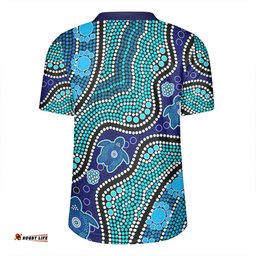 Australia Turtles Aboriginal Custom Dreamtime River And Turtles Dot Art Painting Rugby Jersey