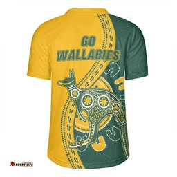 Australia Wallabies Custom Go Wallabies Aboriginal Inspired Jersey Yellow Rugby Jersey