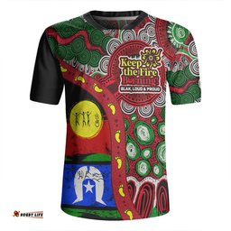 Australia Naidoc Week Indigenous Culture Inspired Dot Art Painting With Hunting Rugby Jersey
