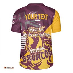 Brisbane Broncos Happy Australia Day We Are One And Free V2 Rugby Jersey