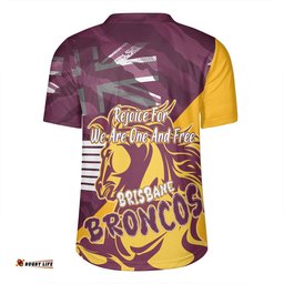 Brisbane Broncos Happy Australia Day We Are One And Free V2 Rugby Jersey
