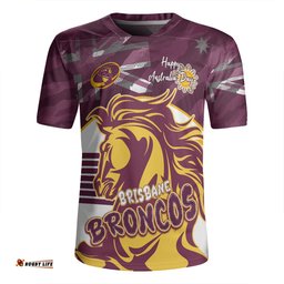 Brisbane Broncos Happy Australia Day We Are One And Free Rugby Jersey