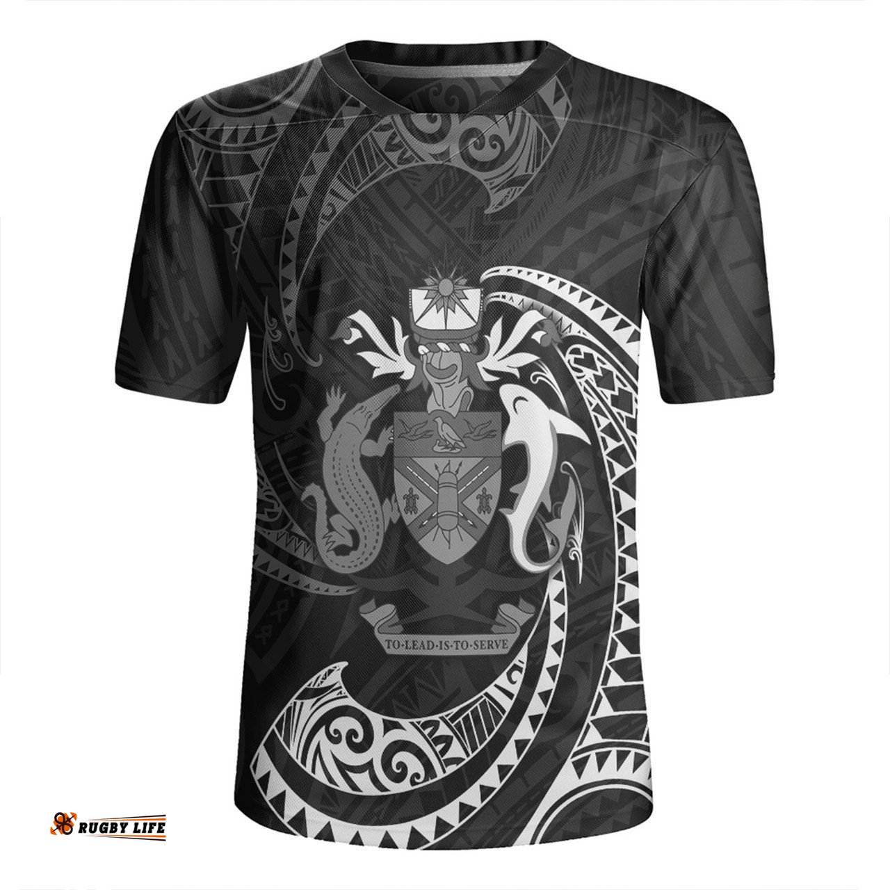 Australia South Sea Islanders Solomon Islands White Tribal Wave Pattern Rugby Jersey