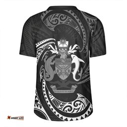 Australia South Sea Islanders Solomon Islands White Tribal Wave Pattern Rugby Jersey