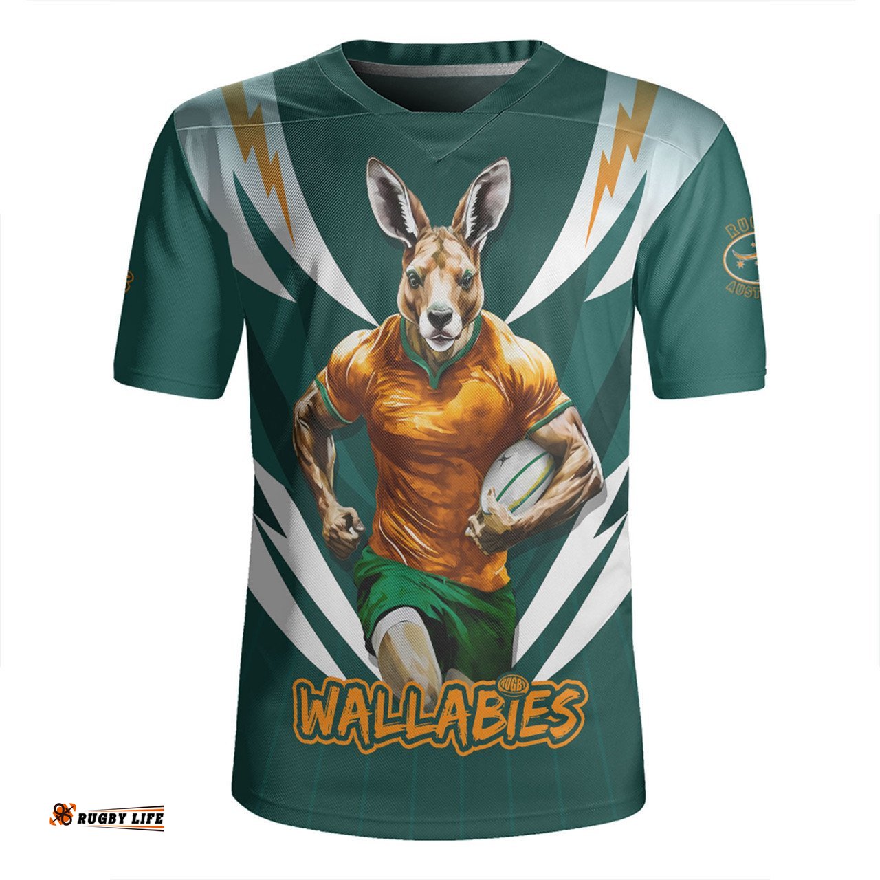 Australia Wallabies Championship Sport Style Green Rugby Jersey