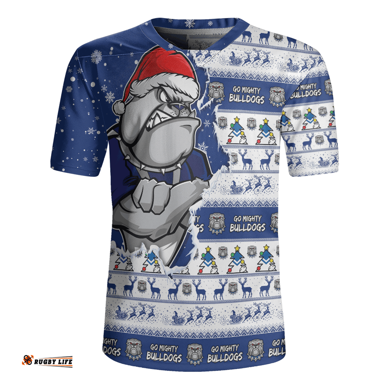 Canterbury Bankstown Bulldogs Merry Christmas Our Beloved Team Scratch Style Rugby Jersey