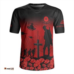 Australia Lest We Forget Red Poppies Special Style Rugby Jersey
