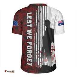 Australia Spirit Of Remembrance Day Lest We Forget Red Rugby Jersey
