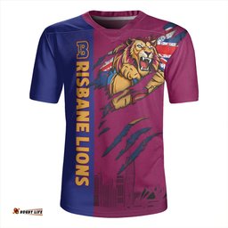 Brisbane Lions Burning Passion Of Power Scratch Style Rugby Jersey