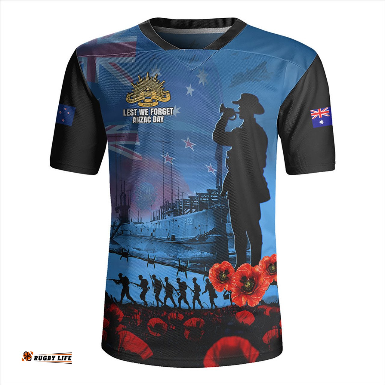 Australia Sailing Into History The ANZAC Spirit Rugby Jersey