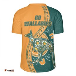 Australia Wallabies Custom Go Wallabies Aboriginal Inspired Jersey Orange Rugby Jersey