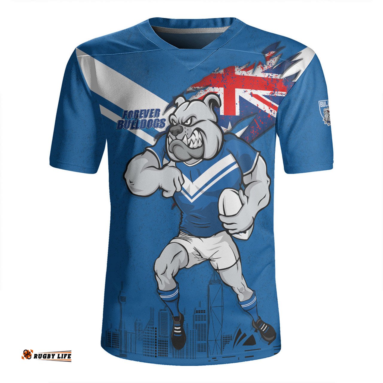 Canterbury Bankstown Bulldogs Custom For Die Hard Fan Australia Flag Scratch Style Rugby Jersey