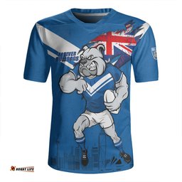 Canterbury Bankstown Bulldogs Custom For Die Hard Fan Australia Flag Scratch Style Rugby Jersey