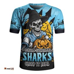 Cronulla Sutherland Sharks Dark Moon Rugby Halloween Battle Edition Rugby Jersey