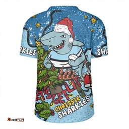 Cronulla Sutherland Sharks Christmas Custom Let's Get Lit Chrisse Pressie Rugby Jersey