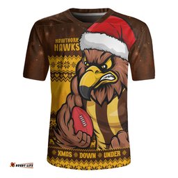 Hawthorn Merry Christmas Down Under Footy Power Style Rugby Jersey