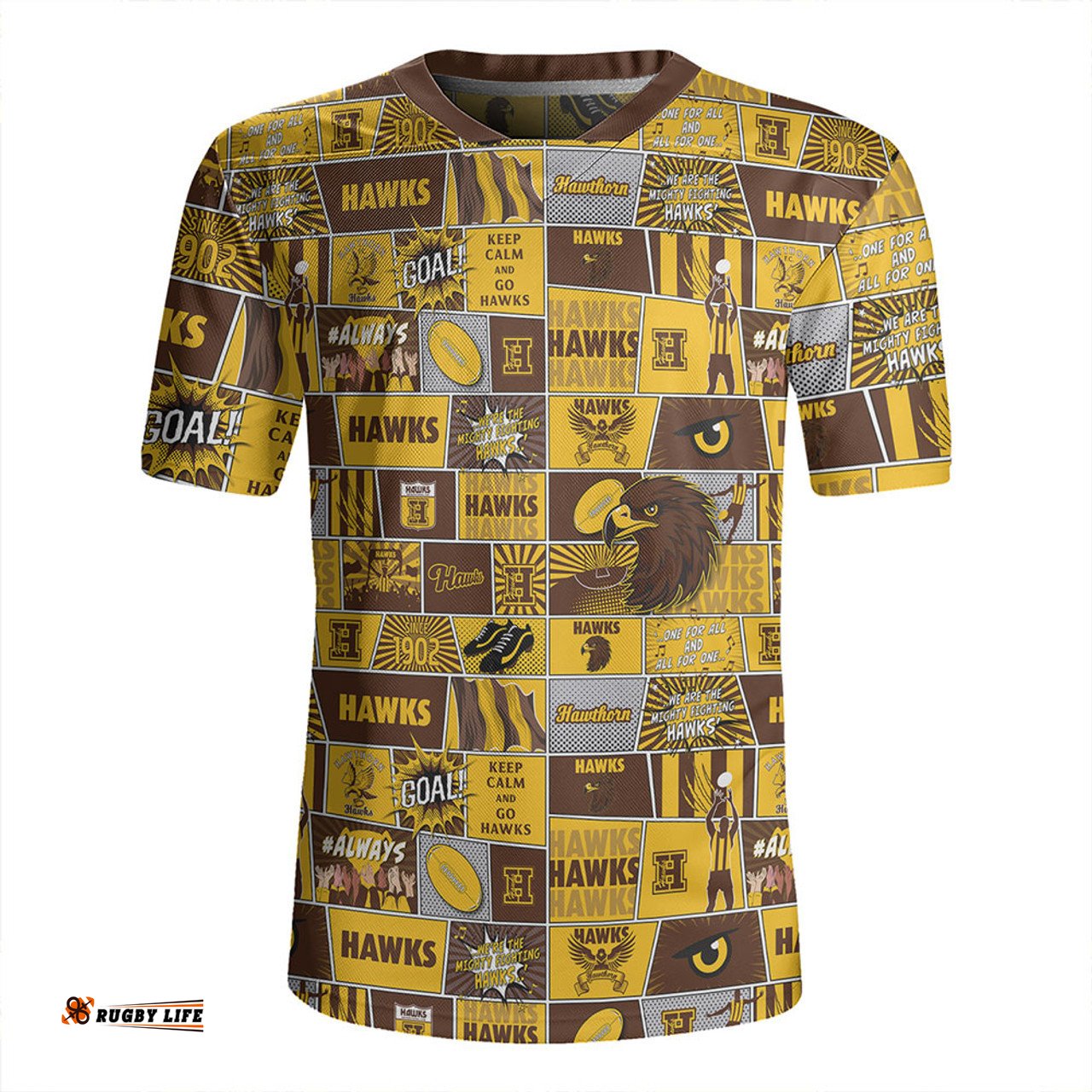 Hawthorn Legacy Of The Pride Comic Style Rugby Jersey