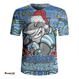 Cronulla Sutherland Sharks Christmas Custom Christmas Knit Patterns Vintage Jersey Ugly Rugby Jersey