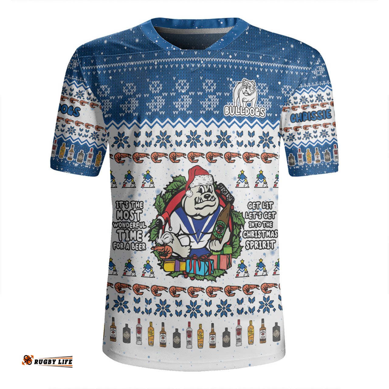 Canterbury Bankstown Bulldogs Christmas Custom Chrissie Spirit Rugby Jersey