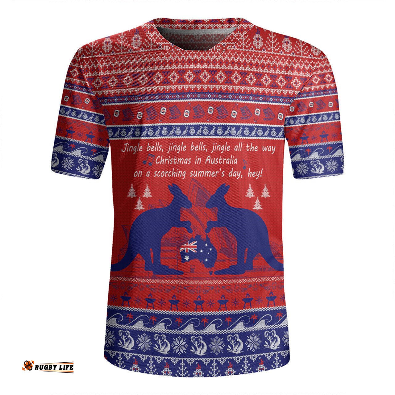 Australian Christmas Carol Christmas Jingle Bells Ugly Style Rugby Jersey