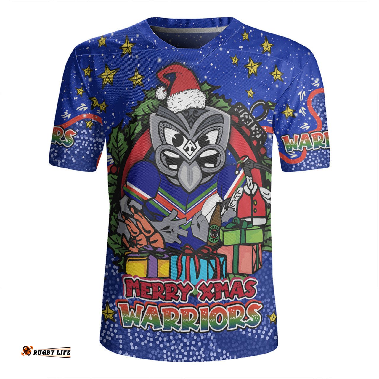 New Zealand Warriors Christmas Custom Merry Christmas Our Beloved Team With Aboriginal Dot Art Pattern Rugby Jersey