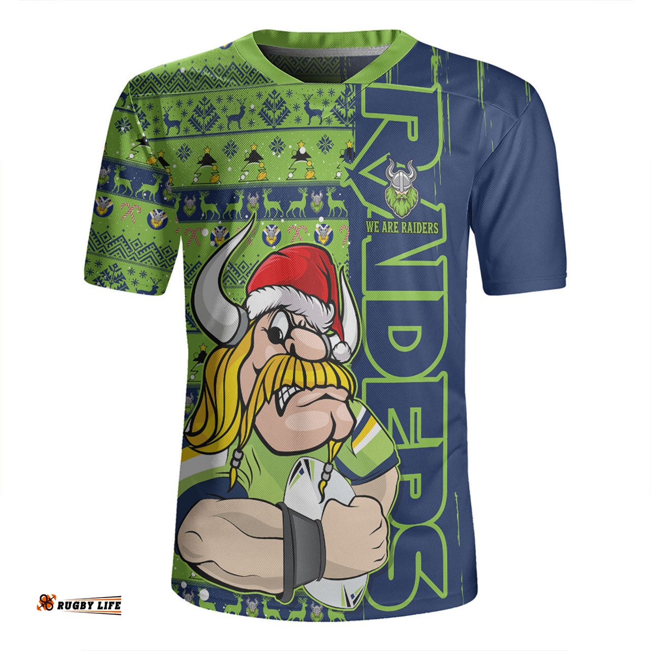 Canberra Raiders Merry Ugly Xmas Nordic Pattern Style Rugby Jersey