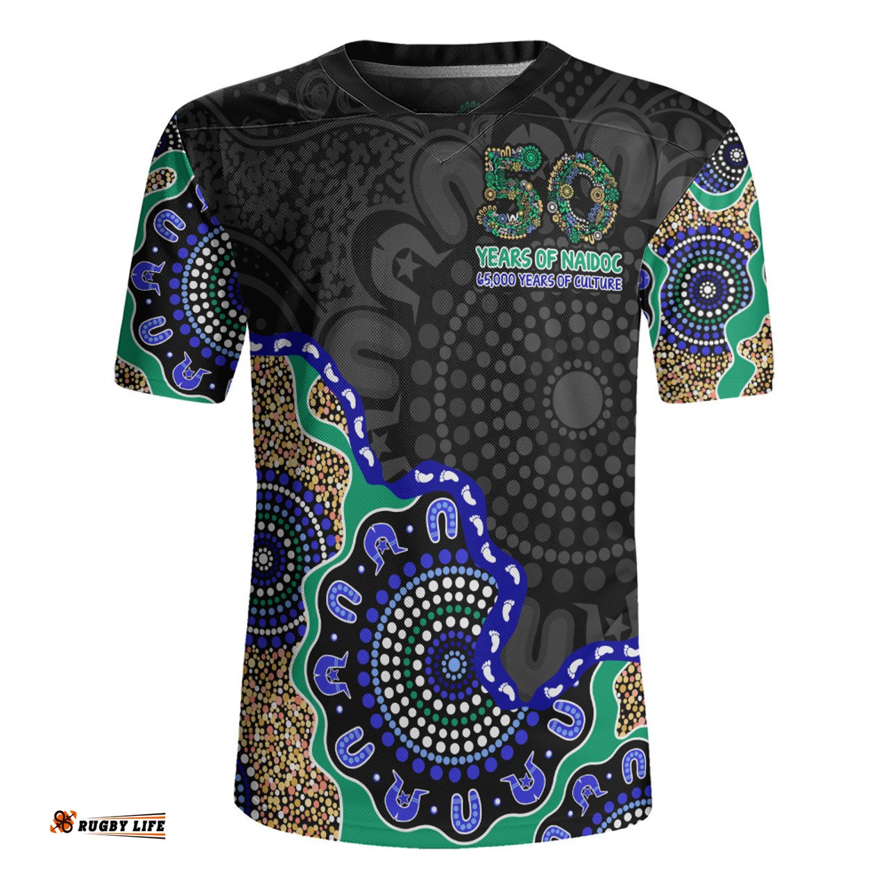 Indigenous Australian Aboriginal NAIDOC Fifty Years Cultural Celebration Edition Rugby Jersey