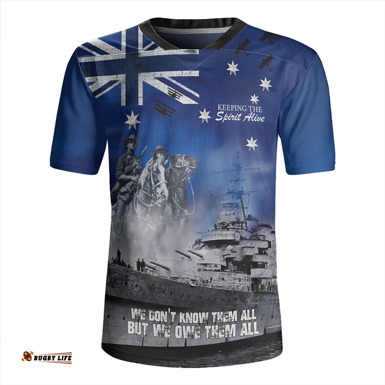 Australia Remember All The Battles Fought Blue Rugby Jersey