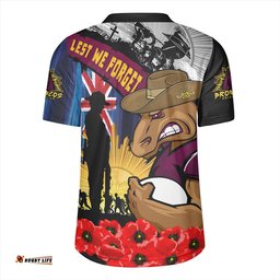 Brisbane Broncos United In Spirit Anzac Day Tribute Rugby Jersey