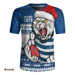 Geelong Cats Merry Christmas Down Under Footy Power Style Rugby Jersey
